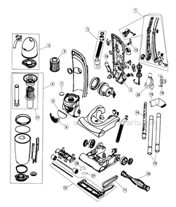 Page A Diagram and Parts List for UD40270  Dirt Devil Upright Vacuum